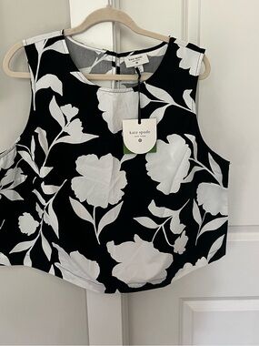 kate spade Black and White Floral Sleeveless Camisole